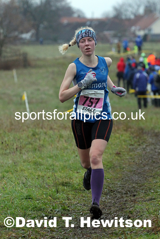 Senior women, 2021 North Eastern Cross Country Championships, Sedgefield. Photo: David T. Hewitson/Sports for All Pics